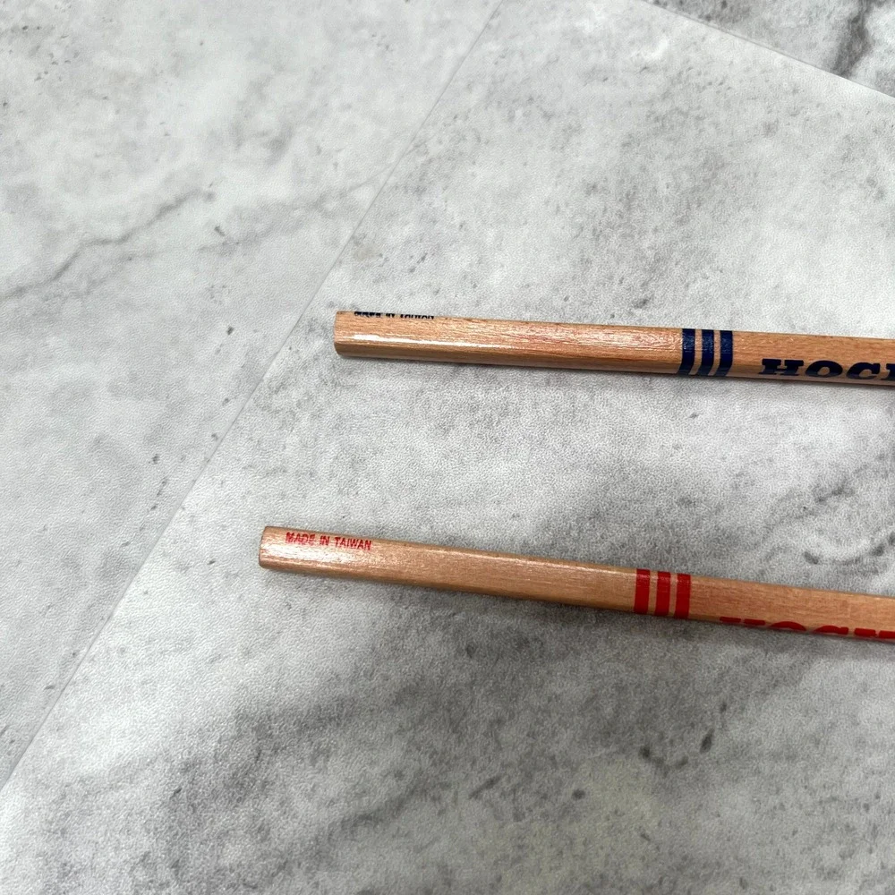 Vintage Hockey Pencil Set Table Game Set of 2 Pencils Unsharpened‎ with Erasers